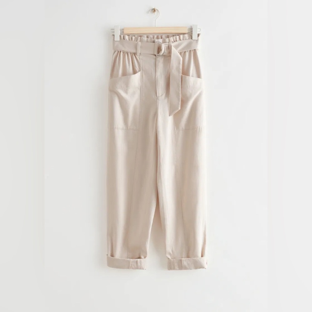 & Other Stories belted trousers, size EUR 34 (equivalent US 2 or XS)
